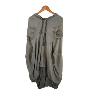 S-PONDER Womens Skirt Gray Midi Elastic Waist with Drawstring Size XL